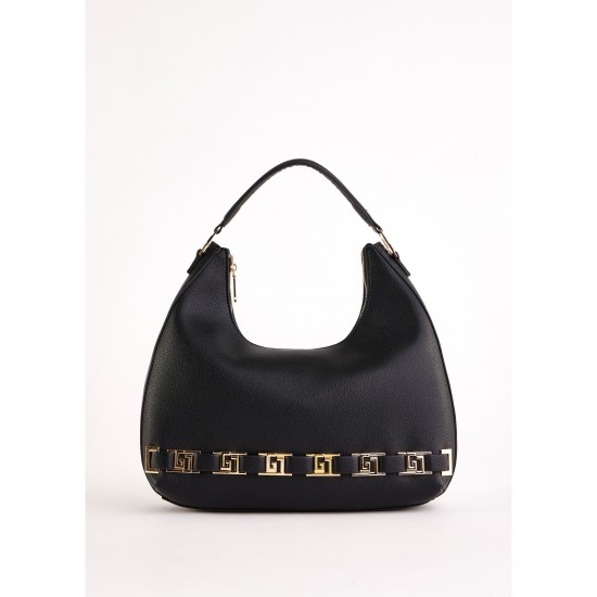 White Vintage Bohemian Lady Shoulder Bag V5AE-12190 Single Handle Zipper Water Proof Chains for Autumn Winter Polyester Canvas