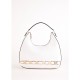 White Vintage Bohemian Lady Shoulder Bag V5AE-12190 Single Handle Zipper Water Proof Chains for Autumn Winter Polyester Canvas