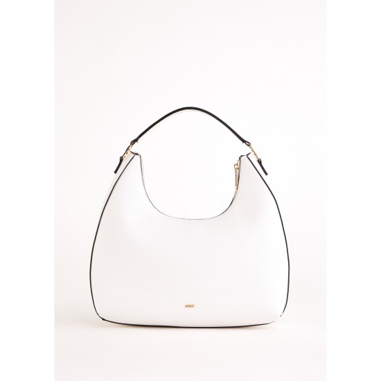 White Vintage Bohemian Lady Shoulder Bag V5AE-12190 Single Handle Zipper Water Proof Chains for Autumn Winter Polyester Canvas