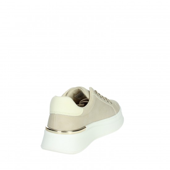 Men's Retro High Top Fashion Sneakers T3A9-33543-0315 Beige Sporty Walking Shoes with Mesh Lining Trendy Low Top Design