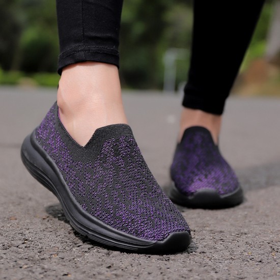 C06 Women's Mesh Casual Sneakers Fashion Breathable Sports Shoes Comfortable Mom Shoes for Export Wholesale