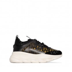 Chain Reaction Print Sneakers with Safety Pin Chunky Style Shoes