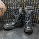 RO25 Men's Retro Mid-Top Boots New Snake Pattern Fashionable Croc Style Walking Shoes