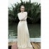 Larissa Long Dress Long Mesh Dress With Handcrafted Leaves and Fringe Details for Women Elegant Relief Clothes