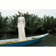 Larissa Long Dress Long Mesh Dress With Handcrafted Leaves and Fringe Details for Women Elegant Relief Clothes