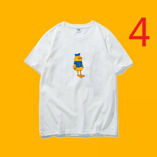 Short-sleeved 14672 Men's T-shirt Round Neck Large Size Youth New Men's Clothes Cotton Half-sleeved Printed Compassionate