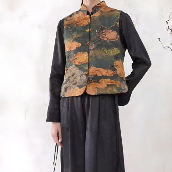Versatile Retro Vintage Traditional Chinese Clothing for Women Inner and Outer Wear Vest for Daily Use and Autumn