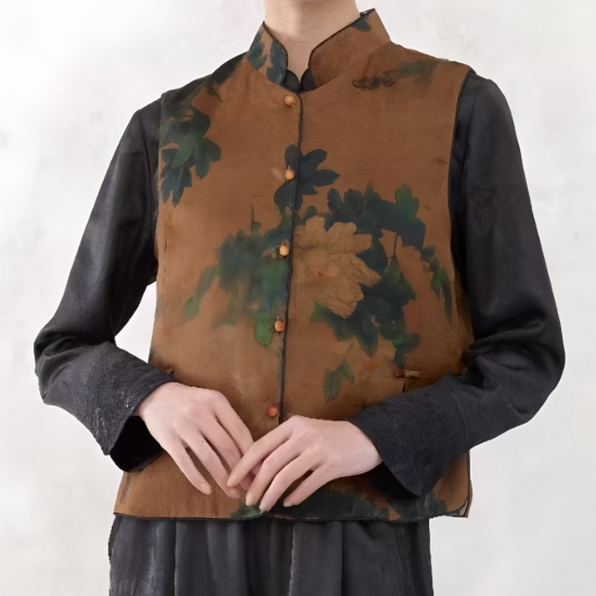 Autumn Winter Traditional Chinese Vest Daily Wear Retro Clothing with Vintage Style Elements