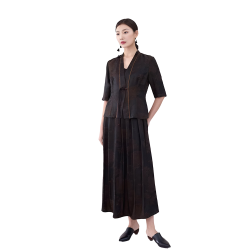 Women's Modern Traditional Chinese Clothing for Autumn Spring Versatile Buttonless Elbow Length Sleeves for Versatility