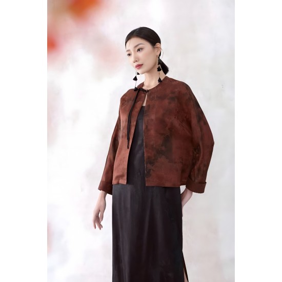 Women's Modern Comfortable Buttonless Long Sleeves Cardigan Daily Wear for Autumn Spring Traditional Chinese Style Clothing