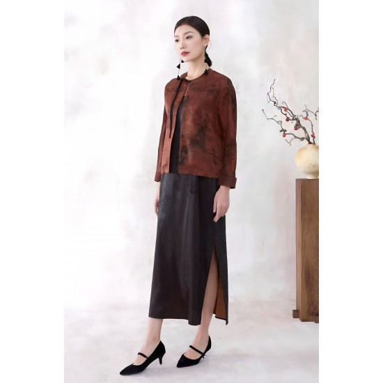 Women's Modern Comfortable Buttonless Long Sleeves Cardigan Daily Wear for Autumn Spring Traditional Chinese Style Clothing