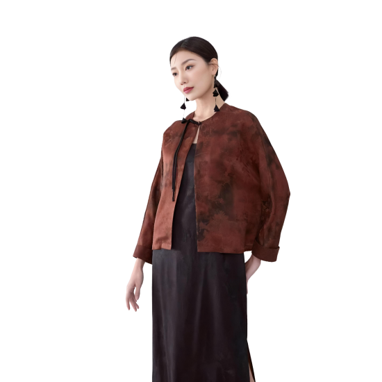 Women's Modern Comfortable Buttonless Long Sleeves Cardigan Daily Wear for Autumn Spring Traditional Chinese Style Clothing