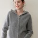 Factory Direct Sale Ladies Warm and Comfortable 100% Cashmere Hooded Cardigan