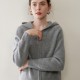 Factory Direct Sale Ladies Warm and Comfortable 100% Cashmere Hooded Cardigan