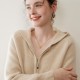 Factory Direct Sale Ladies Warm and Comfortable 100% Cashmere Hooded Cardigan