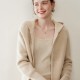 Factory Direct Sale Ladies Warm and Comfortable 100% Cashmere Hooded Cardigan
