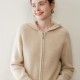 Factory Direct Sale Ladies Warm and Comfortable 100% Cashmere Hooded Cardigan