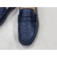 Customized Ostrich-Patterned Leather Driving Shoes for Business Men (Formal Occasions)