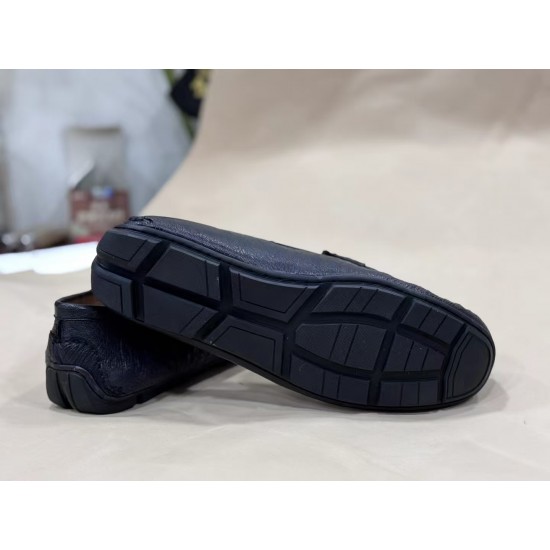 Customized Ostrich-Patterned Leather Driving Shoes for Business Men (Formal Occasions)