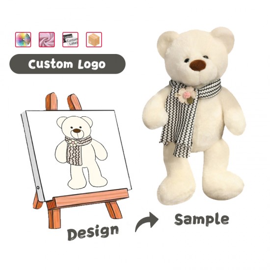 Low MOQ Custom Mascot Plush Toy OEM ODM Soft Teddy Bear Stuffed Animals Plushies Kawaii Doll Manufacturer