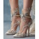 Elegant Wedding Sexy Rhinestone Flower Crystal Prom Shoes Satin White Ivory Lace Pearls Wedding Bridal Stunning Wedding Sneakers