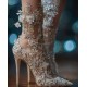 Paradise Elegant Sexy White Rhinestones Heel Flowers Ankle Wrap Tie up Crystal Strap Shoes Sparkly Stiletto Prom Wedding Sandals