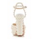Buckle Ankle Strap Prom Party Wedding Sandal White Bridal Shoes Pearl Royalty Block Heel Satin Platform Sandals Pearl Sandals