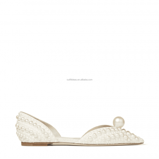 Sexy Stiletto Heels Prom Party Wedding Sandal Girls White Bridal Shoes Pearl Embellished Satin Platform Pearl Sandals for Bridal