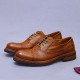 Men's British Formal Business Leather Shoes - Intricate Patterns, Goodyear Welted Sole, Ideal for Work & Groom's Wedding Outfits
