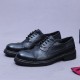 Men's British Formal Business Leather Shoes - Intricate Patterns, Goodyear Welted Sole, Ideal for Work & Groom's Wedding Outfits