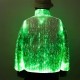 Unisex Winter Jacket with Stand Collar Glow-in-the-Dark Luminous Flash Party Bubble Men Puff Jacket