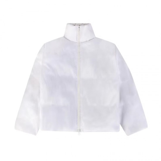 Unisex Winter Jacket with Stand Collar Glow-in-the-Dark Luminous Flash Party Bubble Men Puff Jacket