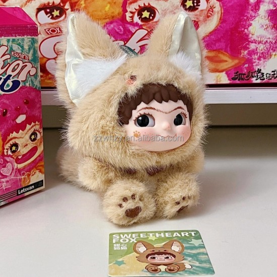 Officieel WAKUKU Fox and Rabbit Mischief Diary Series V2 Plush Keychain Gifts Figures Mystery Boxes Cute Action Figure for Gift