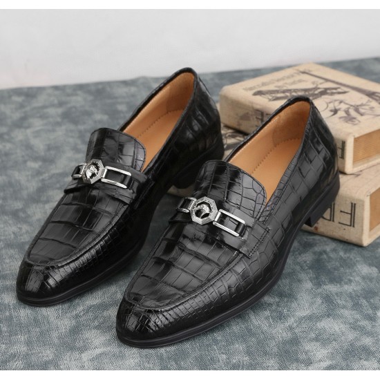 Men's Genuine for Crocodile Leather Dress Shoes & Oxfords Versatile for Casual & Formal Business Occasions