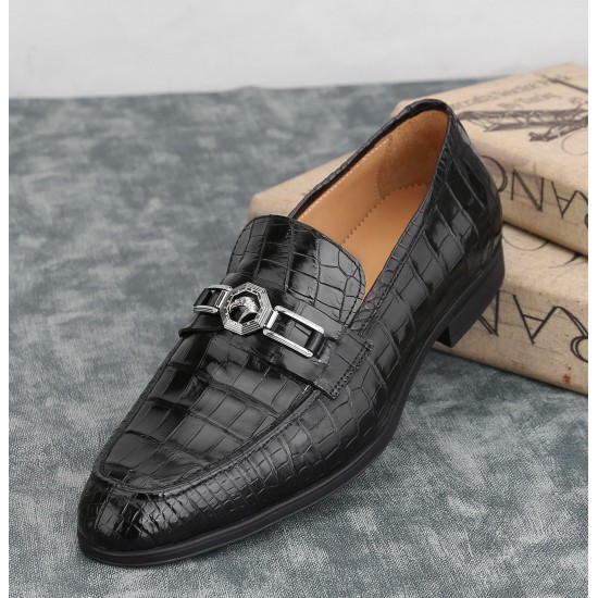 Men's Genuine for Crocodile Leather Dress Shoes & Oxfords Versatile for Casual & Formal Business Occasions