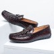 Latest handmade Korean-style men's shoes with crocodile pattern leather, casual shoes for luxurious custom-made parties for men
