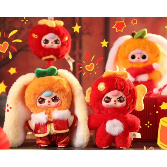 Babythree New Year's Resin-Plush Doll Keychain Blind Box - Cute Gift for Festive Gifting