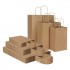 100 Pack White Gift Bags Kraft Paper Bags with Handles for Shopping 3 Size
