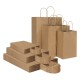 100 Pack White Gift Bags Kraft Paper Bags with Handles for Shopping 3 Size