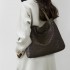 Large Capacity Handmade Woven Women's Shoulder Tote Bag with Open Closure