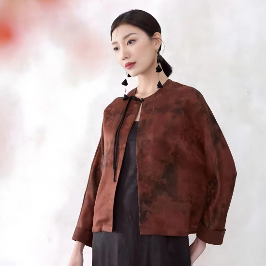 2025 Autumn Spring Modern Cardigan for Women Comfortable Buttonless Long Sleeves Daily Wear for Traditional Chinese Clothing