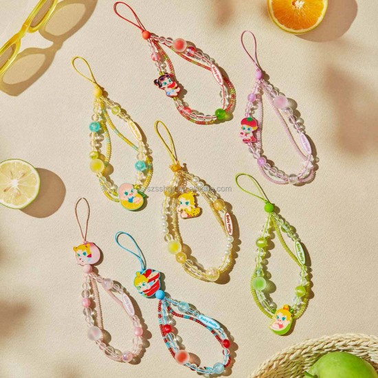 Official Pop Mart Fashion Doll Pendant Plush Toy Keychain Baby Molly Fruity Aroma Series Phone Charm Blind Box Keyring Charm Toy