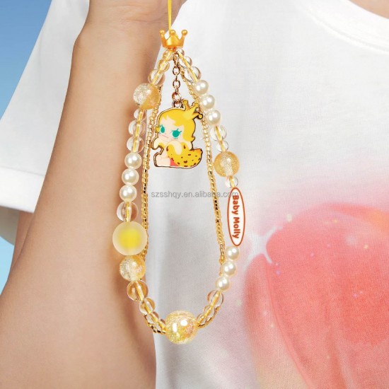 Official Pop Mart Fashion Doll Pendant Plush Toy Keychain Baby Molly Fruity Aroma Series Phone Charm Blind Box Keyring Charm Toy