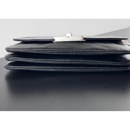 Luxurious Women's Cowhide Small Bag High Quality Black Portable Chain Handbag Black Large Tote Bag Zipper for Summer Autumn