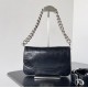 Luxurious Women's Cowhide Small Bag High Quality Black Portable Chain Handbag Black Large Tote Bag Zipper for Summer Autumn