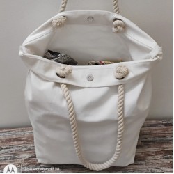 White Wholesale Large customize Natural Canvas Tote Bag Rope Handle for Travel beautiful collection bulk price bag