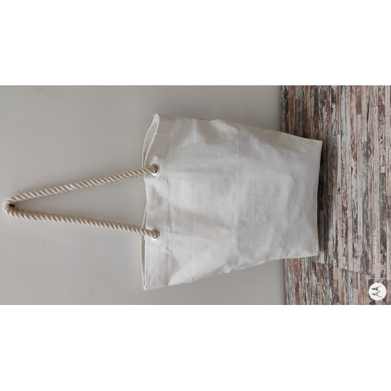 White Wholesale Large customize Natural Canvas Tote Bag Rope Handle for Travel beautiful collection bulk price bag