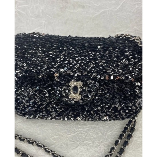 Luxurious sequined shiny handbag, cute retro brand bag wholesale, women's crossbody small bag