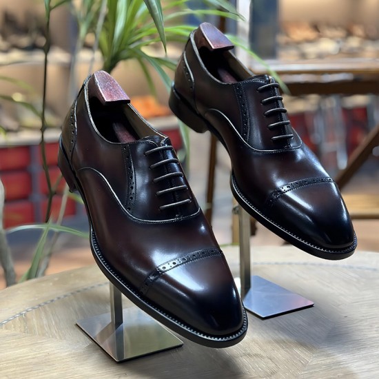 Summer New Men's Leather Shoes - Business Formal, Three-Joint Gentleman Wedding Shoes, First Layer Cowhide Pointed Toe