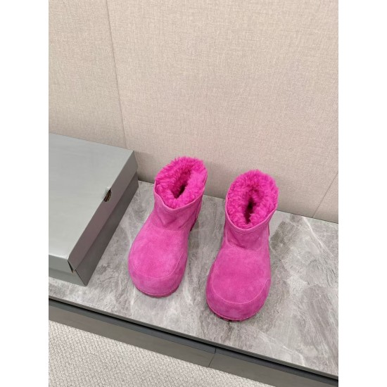 Designer Manufacturer Custom Unisex Men Warm Platform Ski Shoes Thick Sole Vintage Big Toe Leather Snow Women Ankle Boots